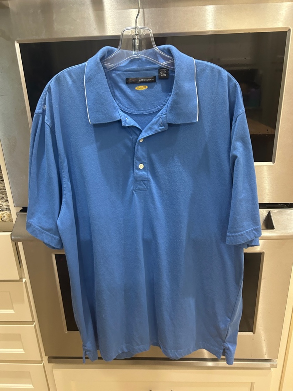 Greg Norman Collection Men’s Blue Polo with White Piping